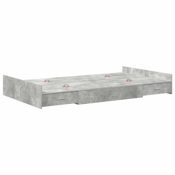 vidaXL Cama con almacenamiento con cabecera Gris Concreto 120 x 190 cm