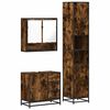 vidaXL Set de muebles ba&ntilde;o 3 pzas madera contrachapada roble ahumado