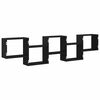 vidaXL Estante cubo de pared 5 compartimentos madera ingeniería negro