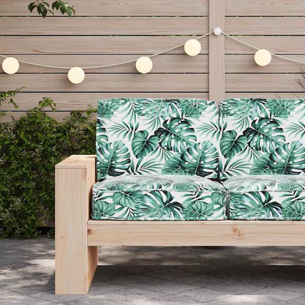 vidaXL Juego de cojines de paleta Floral 2 pcs Estampado de hojas