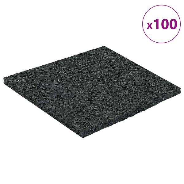 vidaXL Patio de gr&aacute;nulo de goma Negro 9 x 9 x 0,3 cm Goma