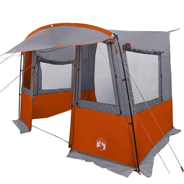 vidaXL Tienda de port&oacute;n trasero para Caravana con techo Gris y naranja