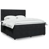 vidaXL Cama box spring con colch&oacute;n terciopelo negro 180x200 cm