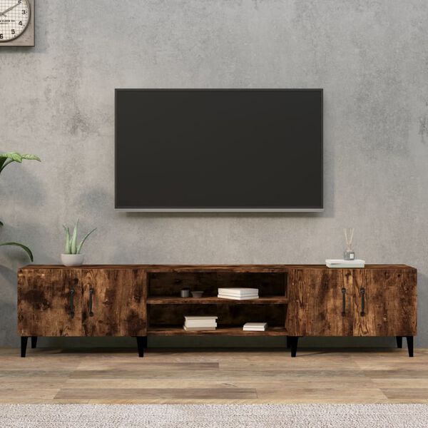 vidaXL Mueble para TV madera contrachapada roble ahumado 180x31,5x40cm