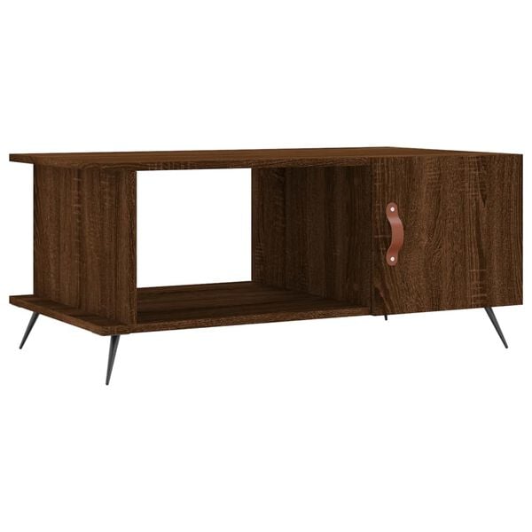 vidaXL Mesa de centro madera contrachapada roble marrón 90x50x40 cm