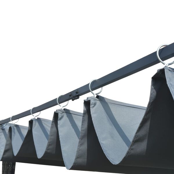 vidaXL Cenador techo ratán sintético gris y antracita 400x400x200 cm