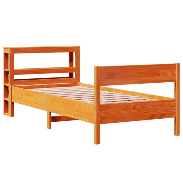 vidaXL Estructura de cama sin colchón madera maciza marrón 90x190 cm