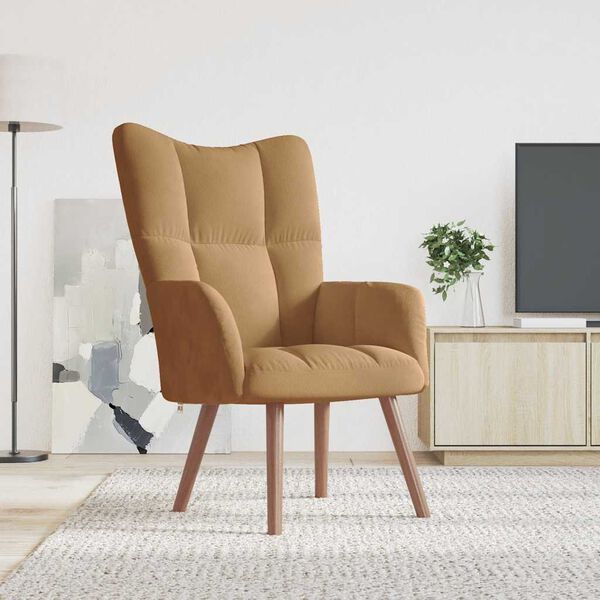 vidaXL Sillón de relax de terciopelo marrón