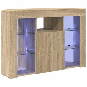 vidaXL Armario LED para TV de Esquina 100x40x68cm Roble Sonoma