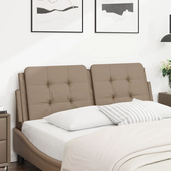 vidaXL Cabecero de cama acolchado Zadar cuero sint&eacute;tico capuchino 120 cm
