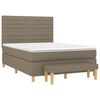 vidaXL Cama box spring con colch&oacute;n tela gris taupe 140x200 cm