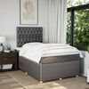 vidaXL Cama box spring con colch&oacute;n tela gris taupe 120x190 cm
