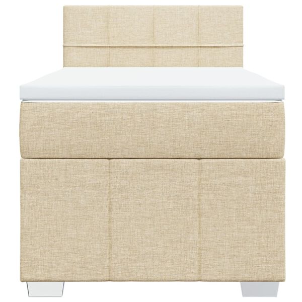vidaXL Cama box spring con colch&oacute;n tela color crema 80x200 cm