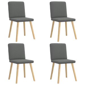 vidaXL Sillas de comedor giratorias 4 unidades tela gris oscuro