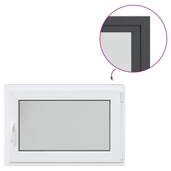vidaXL Ventana de s&oacute;tano "RISOR" 90x70 cm oscilobatiente DIN derecha antracita