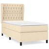 vidaXL Cama box spring con colch&oacute;n tela color crema 90x200 cm