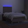 vidaXL Cama box spring con colch&oacute;n y LED tela gris taupe 120x190 cm