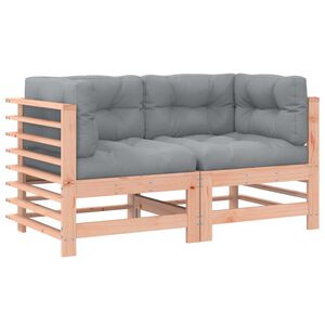 vidaXL Sof&aacute;s esquineros con cojines 2 uds madera maciza abeto Douglas