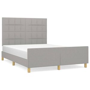 vidaXL Cama sin colch&oacute;n tela gris claro 140x200 cm