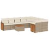 vidaXL Juego de sof&aacute;s jard&iacute;n con cojines beige 10 pzas rat&aacute;n sint&eacute;tico