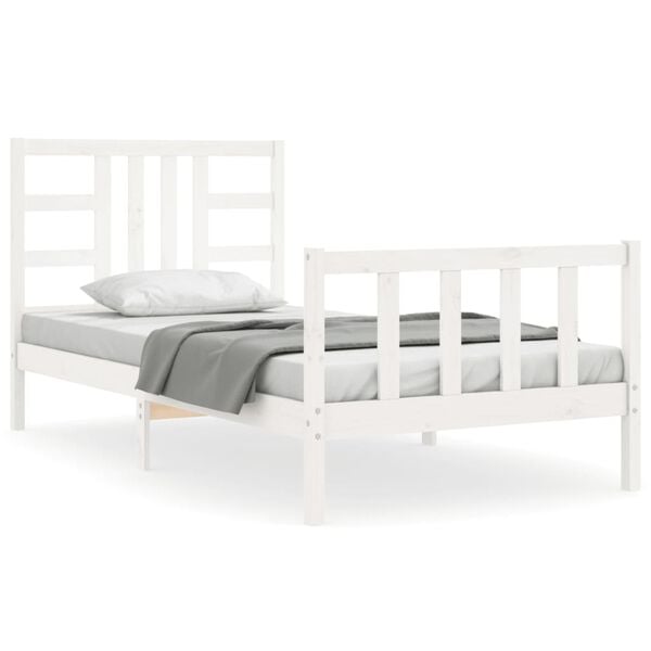 vidaXL Estructura cama sin colch&oacute;n madera maciza pino blanca 100x200cm