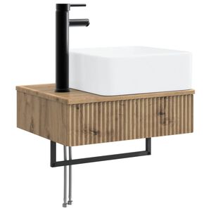 vidaXL Lavabo de Lavado Montado en la Pared Roble Artesanal