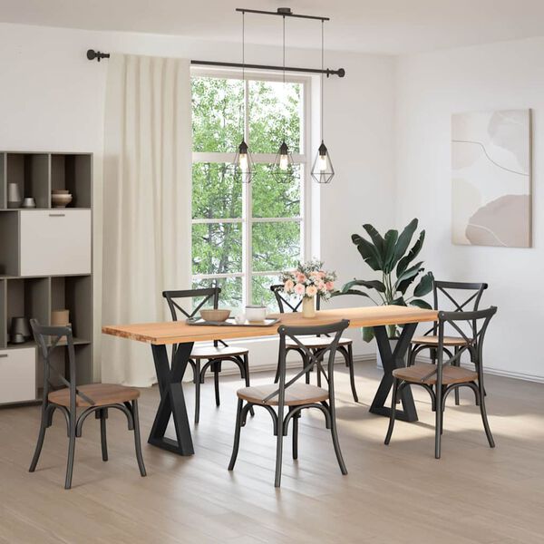 vidaXL Patas para mesa de comedor (2 unidades), color negro, 60 x 72-73,3 cm, acero