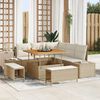 vidaXL Conjunto de sof&aacute;s de jard&iacute;n con coj&iacute;n 8 pcs Beige Polirat&aacute;n