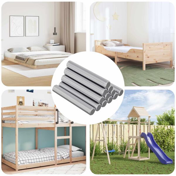 vidaXL Varilla Roscada 1000 pcs Plateado Acero