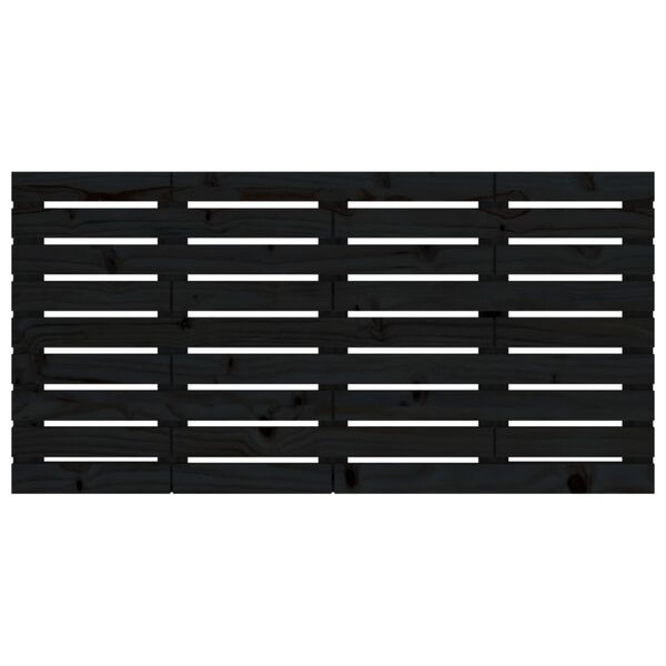 vidaXL Cabecero de cama de pared madera maciza pino negro 146x3x63 cm