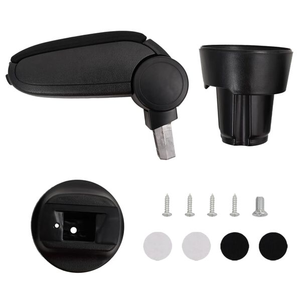 vidaXL Reposabrazos para coche ABS negro 13x33x(33-49) cm