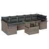 vidaXL Conjunto de sof&aacute; de jard&iacute;n 8 uds. Gris rat&aacute;n sint&eacute;tico