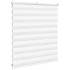 vidaXL Estor cebra blanco 130x100 cm tejido ancho 125,9 cm poli&eacute;ster