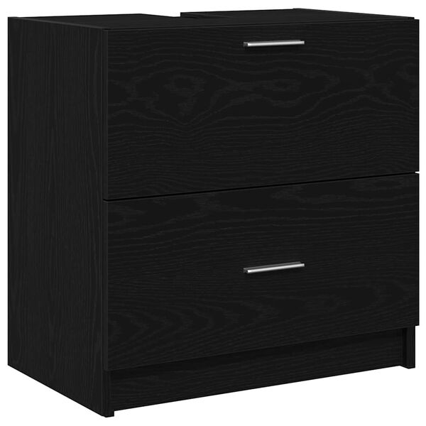 vidaXL Gabinete de Ba&ntilde;o con caj&oacute;n Roble Negro 59 x 37 x 59 cm