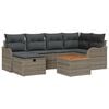 vidaXL Conjunto de sof&aacute;s de jard&iacute;n 7 uds. Gris Polirat&aacute;n
