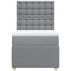 vidaXL Cama box spring con colch&oacute;n tela gris claro 90x200 cm