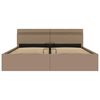 vidaXL Cama canap&eacute; hidr&aacute;ulica LED cuero sint&eacute;tico capuchino 160x200 cm