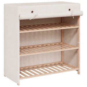 vidaXL Zapatero con funda de tela blanco 79x40x80 cm