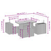 vidaXL Set de muebles de jard&iacute;n 5 pzas y cojines rat&aacute;n sint&eacute;tico negro