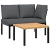 vidaXL Set de sof&aacute;s de jard&iacute;n con cojines 2 piezas aluminio negro