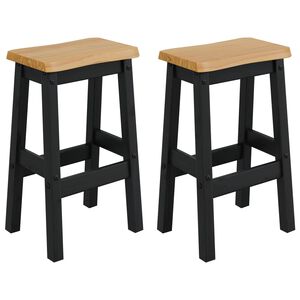 vidaXL Taburete Alto de Bar EKAI 2 uds. Negro 40 x 29 x 63 cm