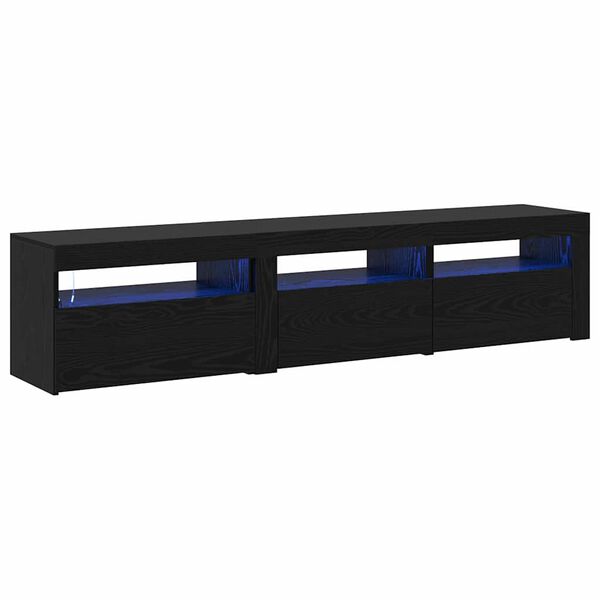 vidaXL Gabinete de TV 2 pcs Roble Negro 180 x 35 x 40 cm