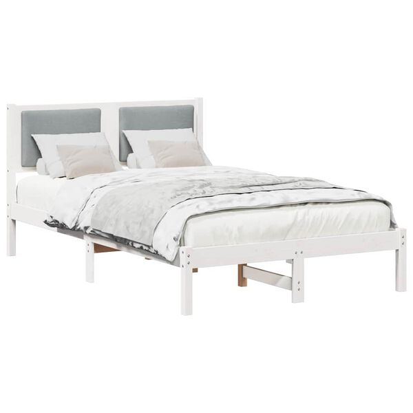vidaXL Estructura de cama con cabecera Gris Claro 120 x 190 cm