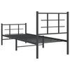 vidaXL Estructura cama sin colch&oacute;n con estribo metal negro 75x190 cm