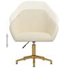 vidaXL Silla de comedor giratoria de terciopelo crema