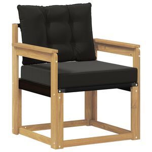 vidaXL Sof&aacute; de exterior Madera maciza de acacia y textileno Blanco