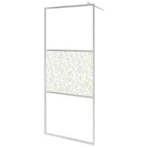 vidaXL Mampara de ducha accesible vidrio ESG dise&ntilde;o piedras 90x195 cm