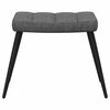 vidaXL Sill&oacute;n de relax con taburete tela gris oscuro