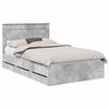 vidaXL Estructura de cama Gris Concreto 135 x 190 cm Madera Ingenieril