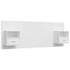 vidaXL Cabecero de cama con mesitas madera contrachapada blanco